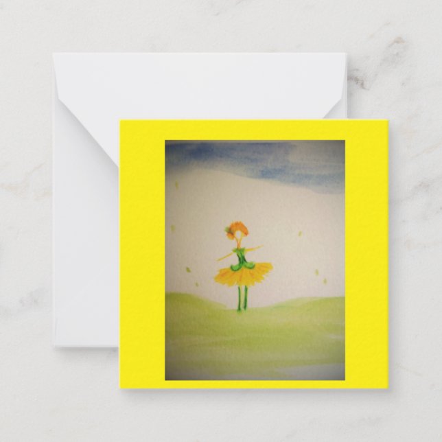 Miss Dandelion Note Card Mitteilungskarte (Vorderseite)