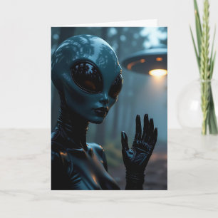 Miss dich! Freundschaft  Alien und UFO Karte