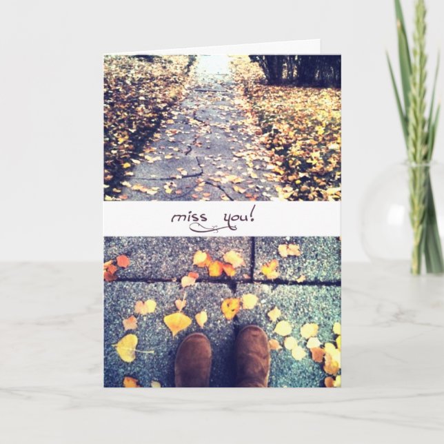 Miss dich ... im Herbst Blätter Karte (Vorderseite)