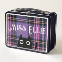 Miss Ellie und Katze Lila Kariert/Schwarz-Lunchbox