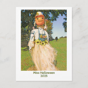 Miss Halloween 2025/Strohfrau/Party einladen Einladungspostkarte