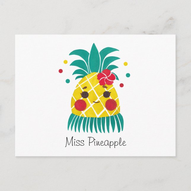 Miss Hawaiian Pineaple Postkarte (Vorderseite)