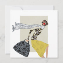 Miss Honey Winter Glam Fashion Art Karte