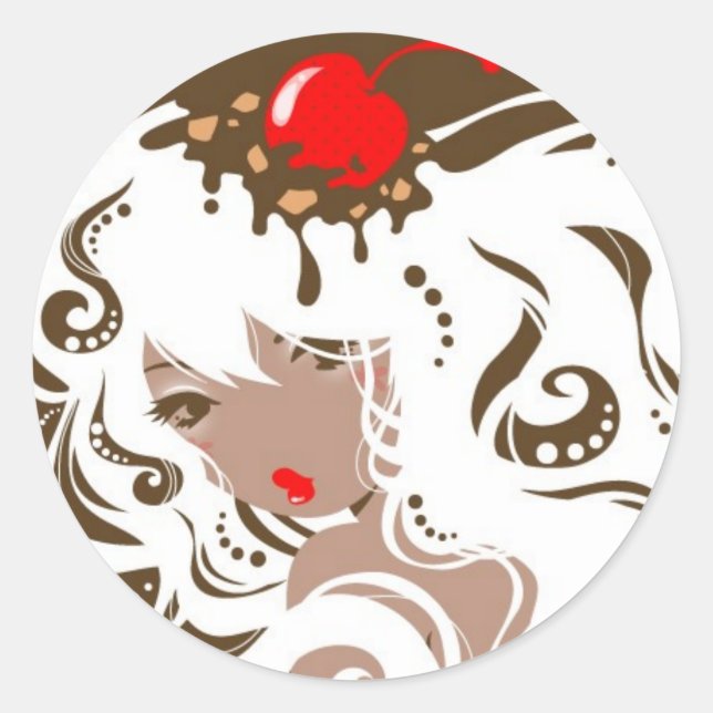 Miss Hot Fudge Sundae Stickers (Vorderseite)