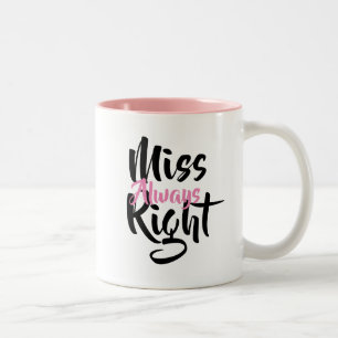 Miss immer richtig zweifarbige tasse