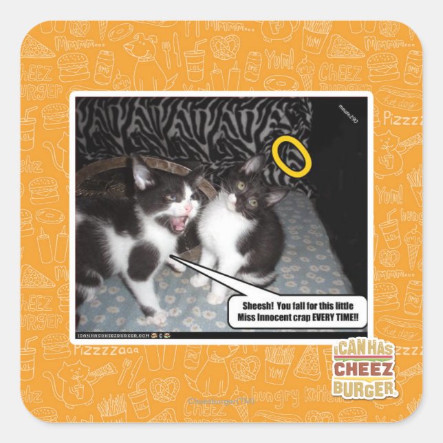 Miss Innocent Quadratischer Aufkleber (Vorderseite)