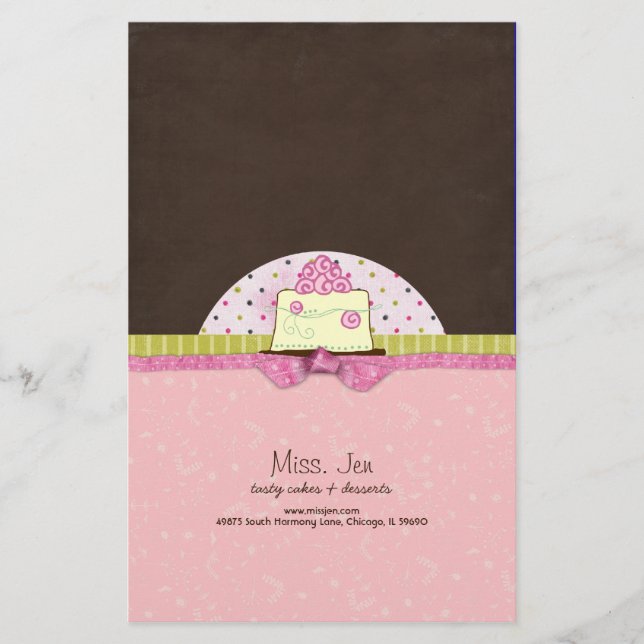 Miss. Jen Cake Candy Bar Wrappers Briefpapier (Vorderseite)