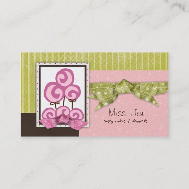 Miss. Jen Just Candy Business Cards Visitenkarte (Vorderseite)
