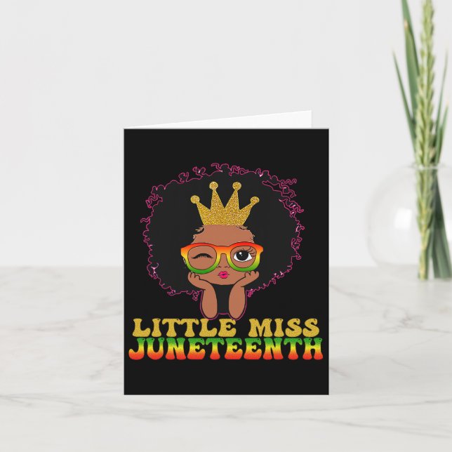 Miss Juneteenth Celebrate 19. Juni Black Girl Kid Karte (Vorderseite)