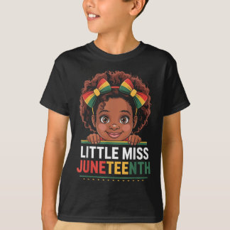 Miss Juneteenth Freedom Black American African Gir T-Shirt
