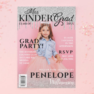 Miss Kinder Grad Glitzer Tropfen Foto Magazine Cov Einladung