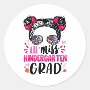 Miss Kindergarten Grad Abschluss Graduated Girls Runder Aufkleber