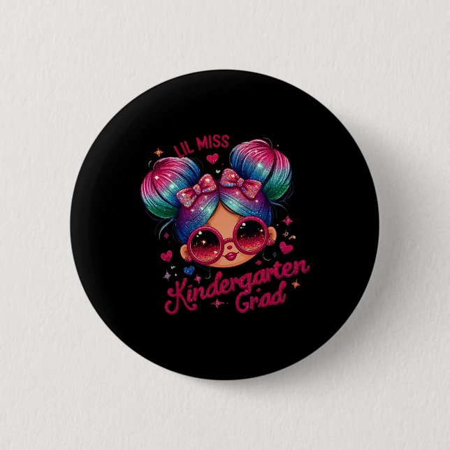 Miss Kindergarten Grad Abschluss Letzten Tag Kinde Button (Vorderseite)