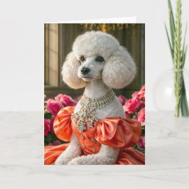 Miss Lady  Poodle Blank Card Karte