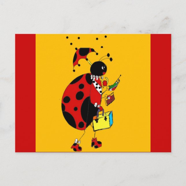 Miss Ladybug Postkarte (Vorderseite)