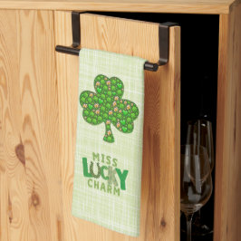 Miss Lucky Charm Kleeblatt St. Patrick's Day Geschirrtuch