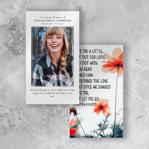 Miss Me, aber Lass Me Go Foto Quote Memorial Card