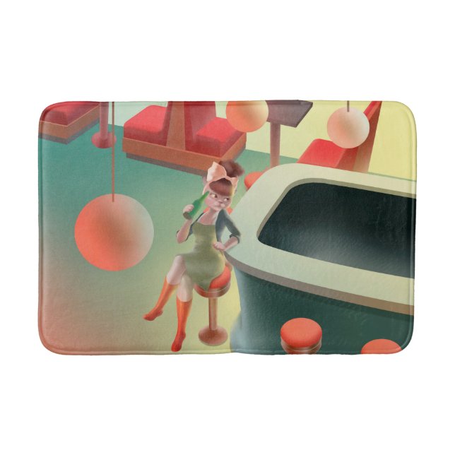 Miss Meow - Bar für späte Nacht Badematte (Vorderseite)