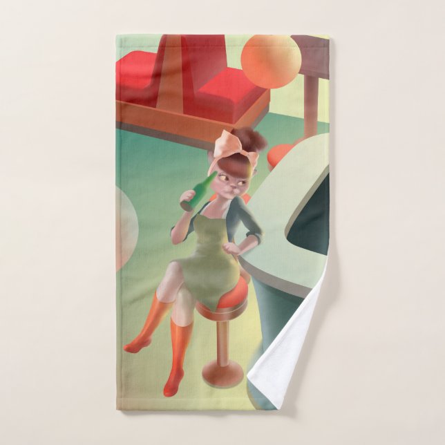 Miss Meow - Bar für späte Nacht Badhandtuch Set (Handtuch)