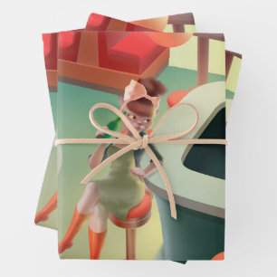 Miss Meow - Bar für späte Nacht Geschenkpapier Set