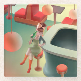 Miss Meow - Bar für späte Nacht Glasuntersetzer