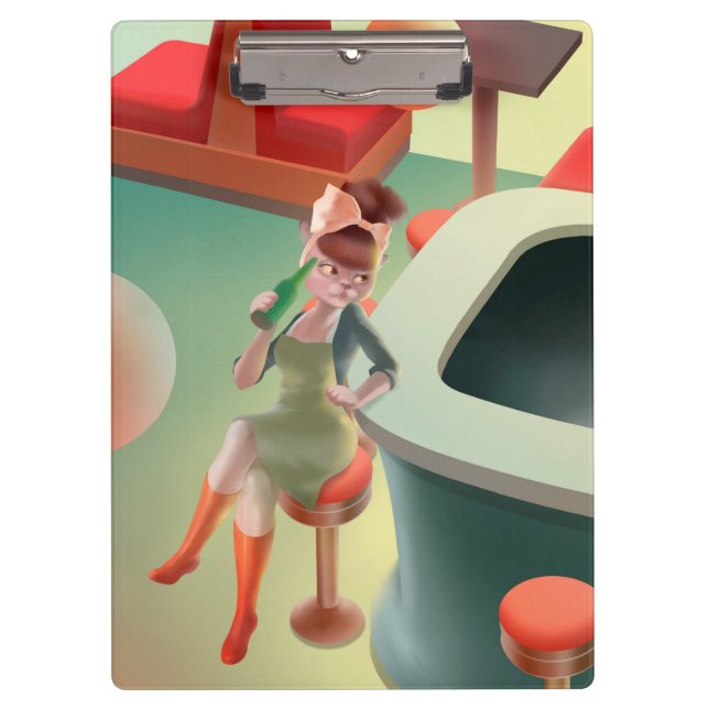 Miss Meow - Bar für späte Nacht Klemmbrett (Vorderseite)