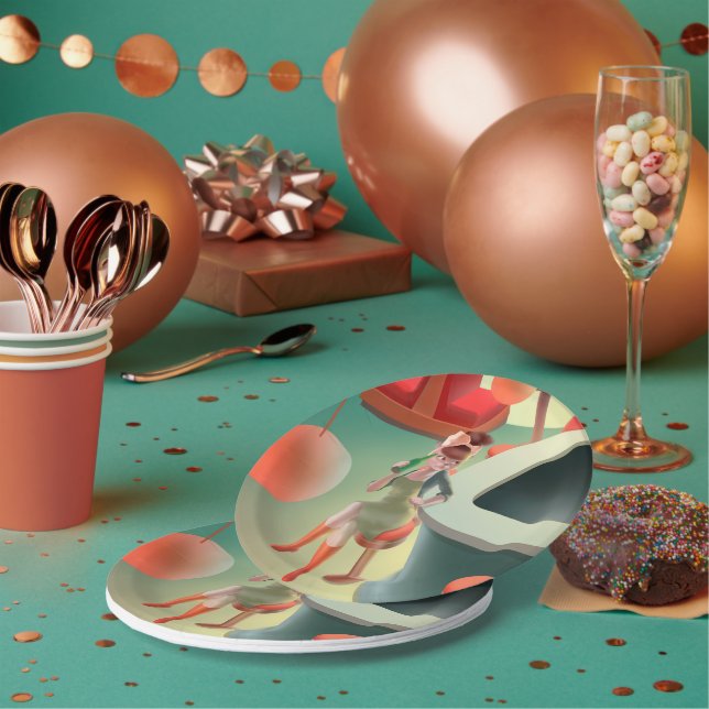 Miss Meow - Bar für späte Nacht Pappteller (Multi)