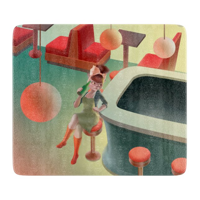 Miss Meow - Bar für späte Nacht Schneidebrett (Vorderseite)