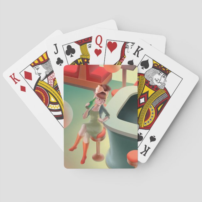 Miss Meow - Bar für späte Nacht Spielkarten (Rückseite)