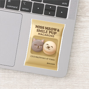 Miss Meow & Smile Dog Macarons: Toy Art Snack Aufkleber