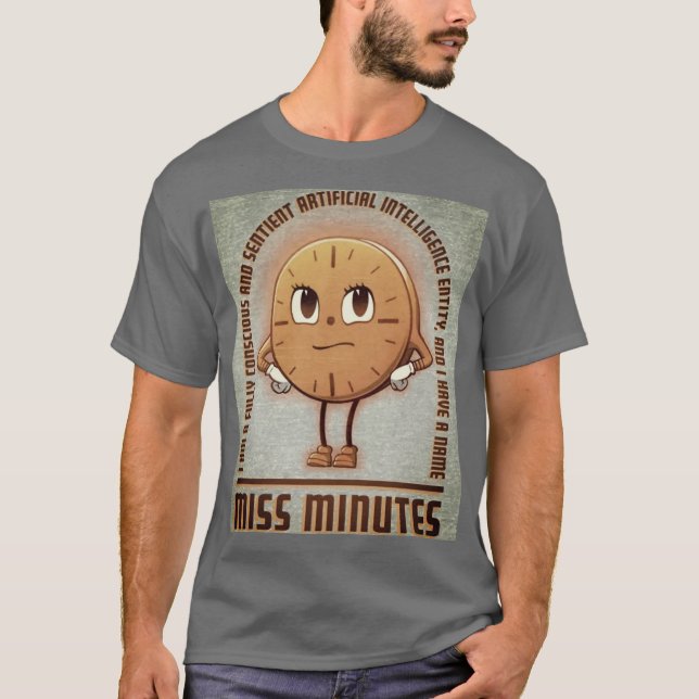 Miss Minutes AI Mascot Graphic T - Shirt (Vorderseite)