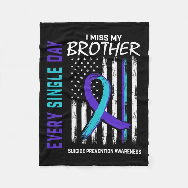 Miss My Brother Suicide Awareness Prevention Ameri Fleecedecke (Vorderseite)