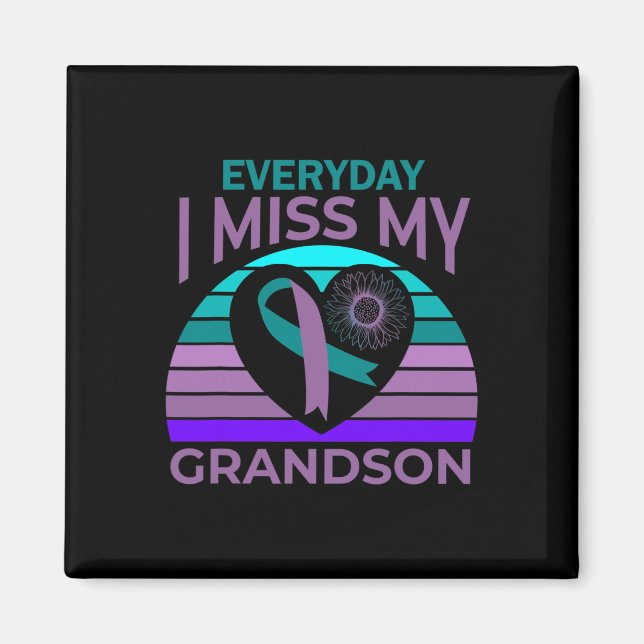 Miss My Grandson Heart Suicide Awareness Oma G Magnet (Vorne)