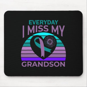 Miss My Grandson Heart Suicide Awareness Oma G Mousepad