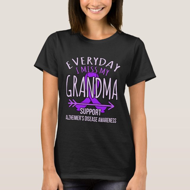 Miss My Oma Alzheimer's Disease Awareness Ribb T-Shirt (Vorderseite)