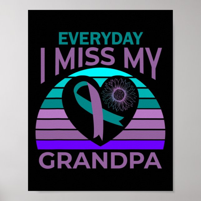 Miss My Opa Herz Suizid Bewusstsein Großmutter Poster (Vorne)
