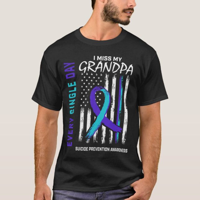 Miss My Opa Suicide Awareness Prevention Ameri T-Shirt (Vorderseite)
