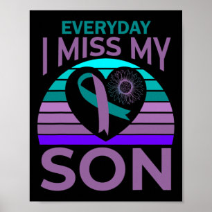 Miss My Son Heart Sonnenblume Selbstmord Bewusstse Poster