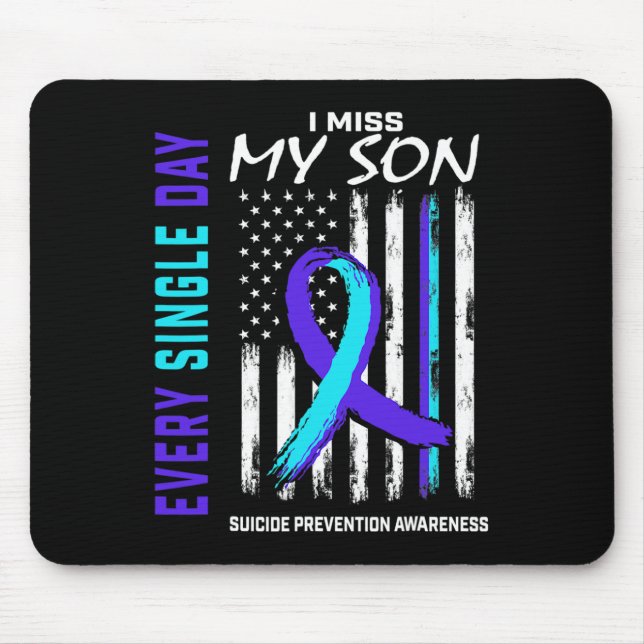 Miss My Son Suicide Prevention Awareness American Mousepad (Vorne)