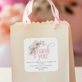 Miss Onederful 1. Geburtstagsgoodie-Tasche vielen Quadratischer Aufkleber