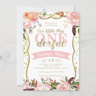 Miss ONEderful Birthday Party Einladung