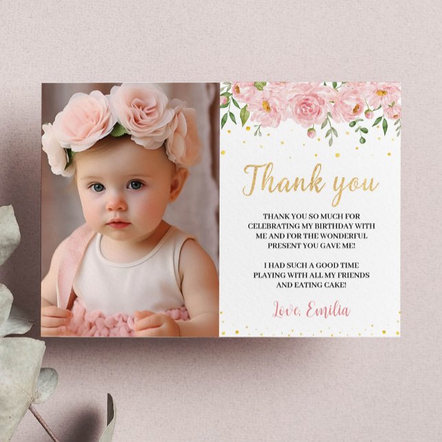 Miss Onederful Birthday Party Foto Danke Karte (Von Creator hochgeladen)