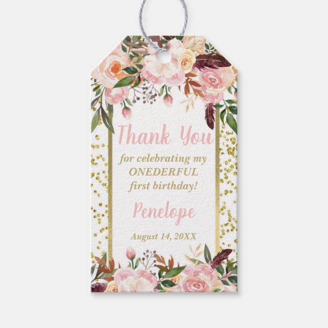 Miss ONEderful Favor Tag Geschenkanhänger (Vorderseite)