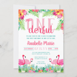 Miss ONEderful First Birthday Luau Einladung