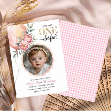 Miss Onederful rosa Ballon-Foto zum ersten Geburts