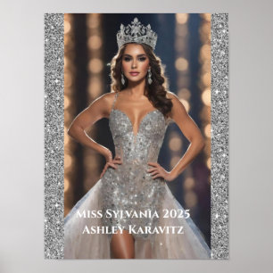 Miss Pageant Glitzer Personal Portrait Poster