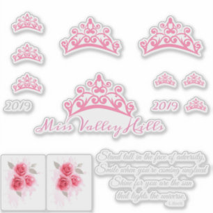 Miss Pageant USA Crown Custom Stickers Aufkleber