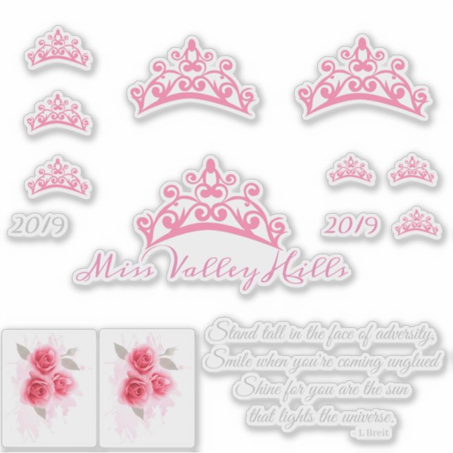 Miss Pageant USA Crown Custom Stickers Aufkleber (Vorderseite)