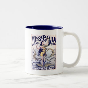 Miss Paula Zirkusposter-Kunst-Mug Zweifarbige Tasse