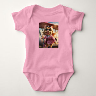 Miss Piggys Hochflying Escape - 8-K Art T-Shirt Baby Strampler